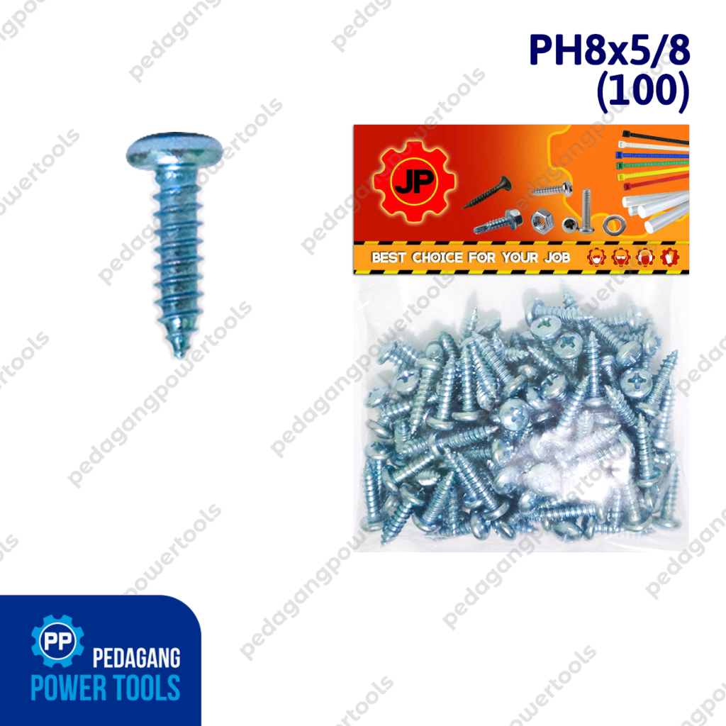 PH SCREWS 8 x 5/8 - PH SCREWS 8x5/8 BOLTAPPING ONTENTS 100 ชิ้น