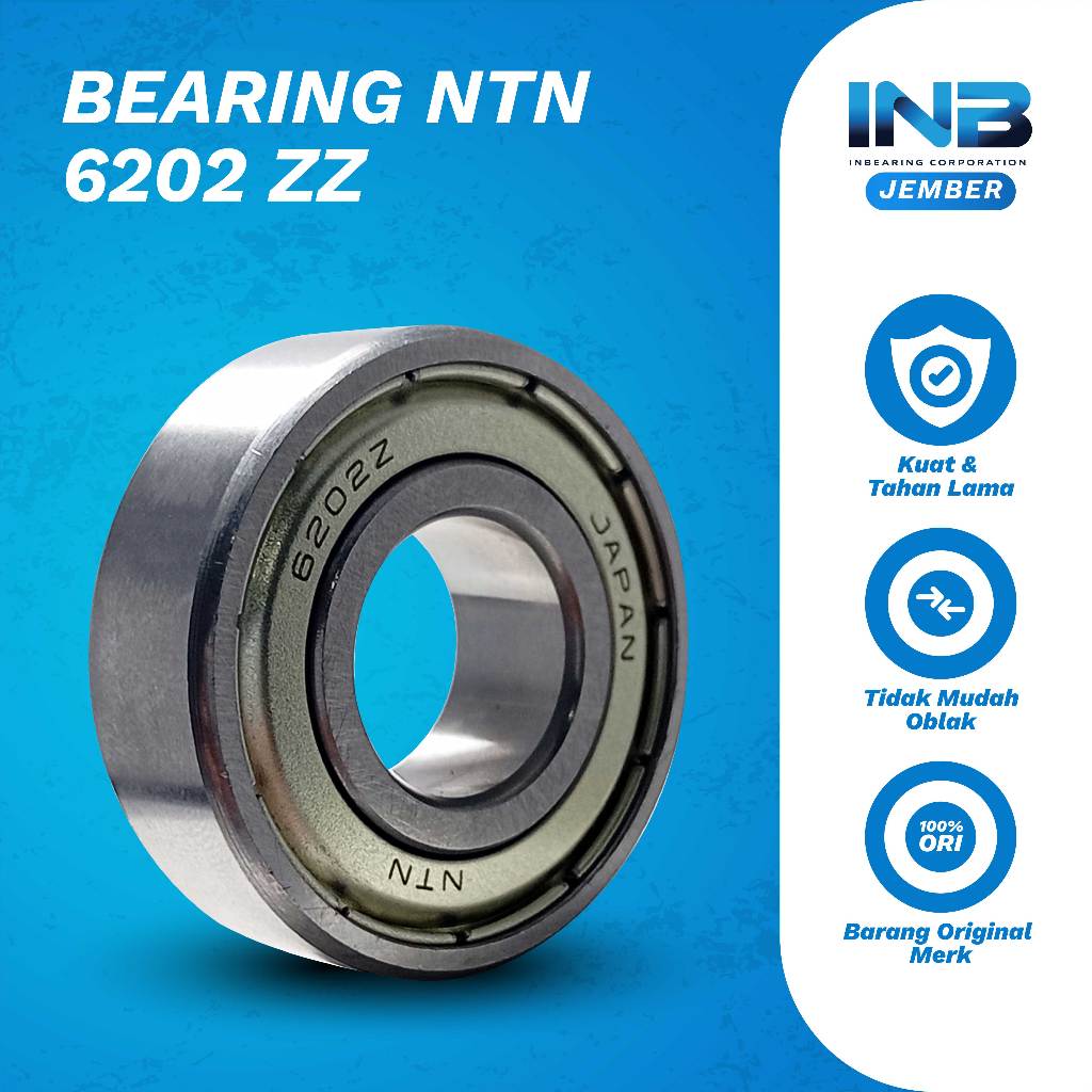 Mesin Laker Bearing 6202 ZZ NTN เพลาหน้าราศีพิจิก Vixion Byson Pmup Jet Machine Original INB JEMBER