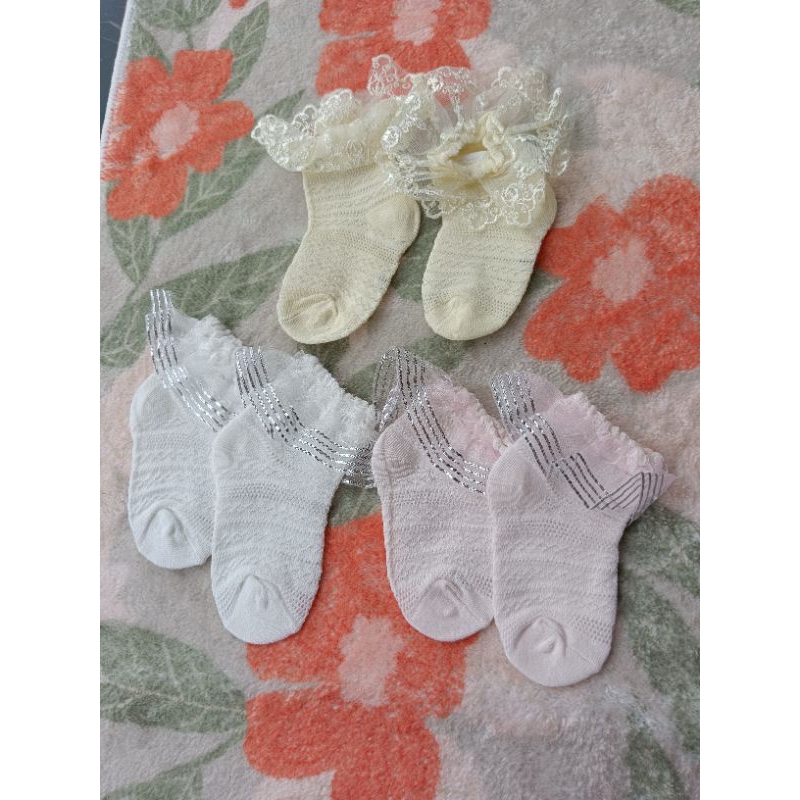 Kk015 - ถุงเท้า ถุงเท้าเด็ก LACE AND WIRE MODEL 247 l ถุงเท้าเด็ก ถุงเท้าข้อเท้าลูกไม้ ถุงเท้าปาร์ตี