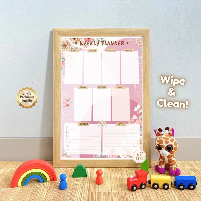 (LGN) WEEKLY PLANNER (สีชมพูดอกไม้) - โปสเตอร์สุนทรียศาสตร์ตารางการศึกษา Daily WEEKLY Cooking School