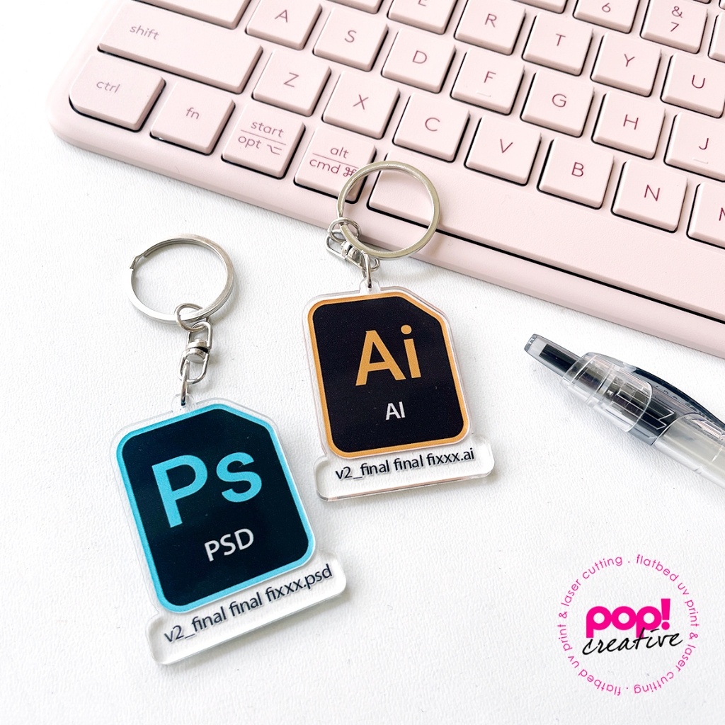 GANTUNGAN Adobe Photoshop Illustrator พวงกุญแจพวงกุญแจดีไซน์กราฟิก