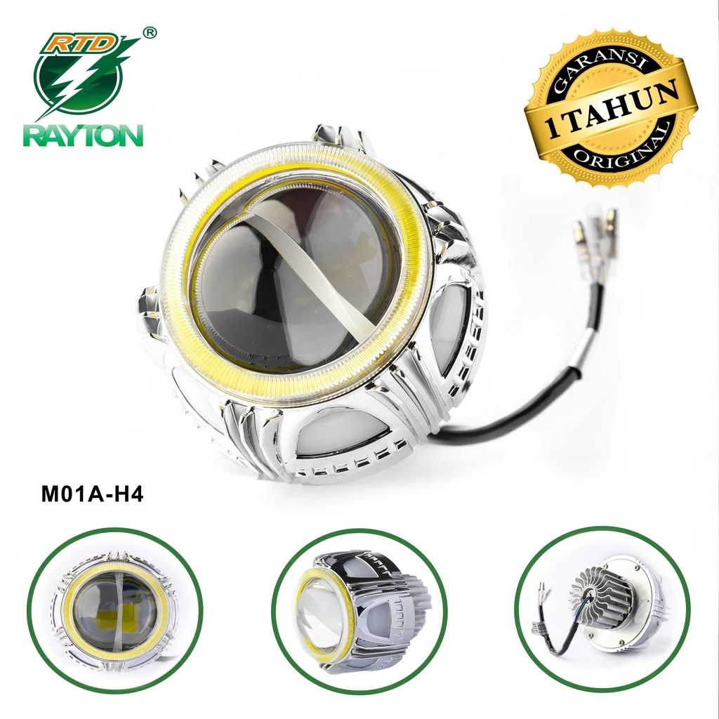 ไฟหน้า Rayton (โคม, ยานยนต์-M01A-H4Dc9-18V) CBR250R, CBR150R, Kawasaki Ninja 150RR