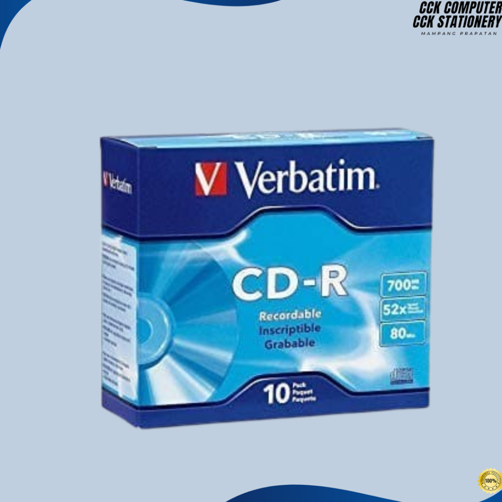 CD-R Verbatim + Clear Casing 700 MB 52 X 80 Min