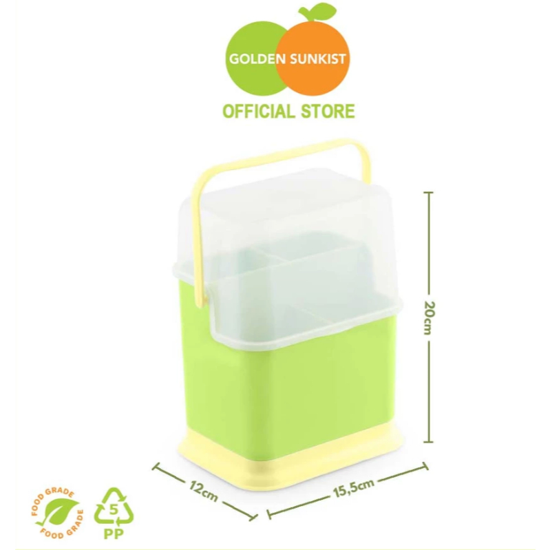 (ฟรี BUBBLE) GOLDEN SUNKIST GARFU SPOON HOLDER / 4-COMPANIMENT SPOON HOLDER
