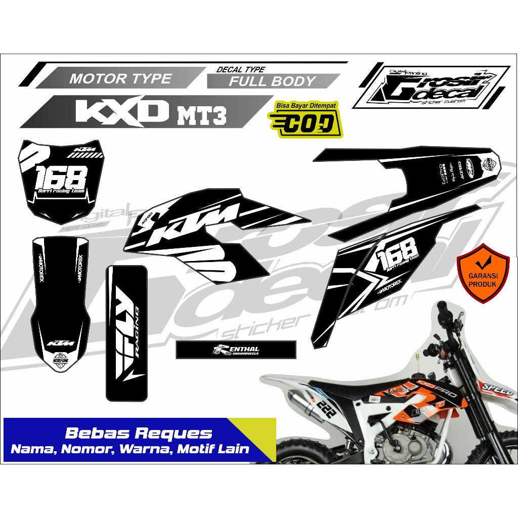 Decal สติกเกอร์ Trail Mini KXD 50cc Full Body ฟรีสติกเกอร์ที่กําหนดเอง Trail Mini KXD MT3 เต็มรูปแบบ