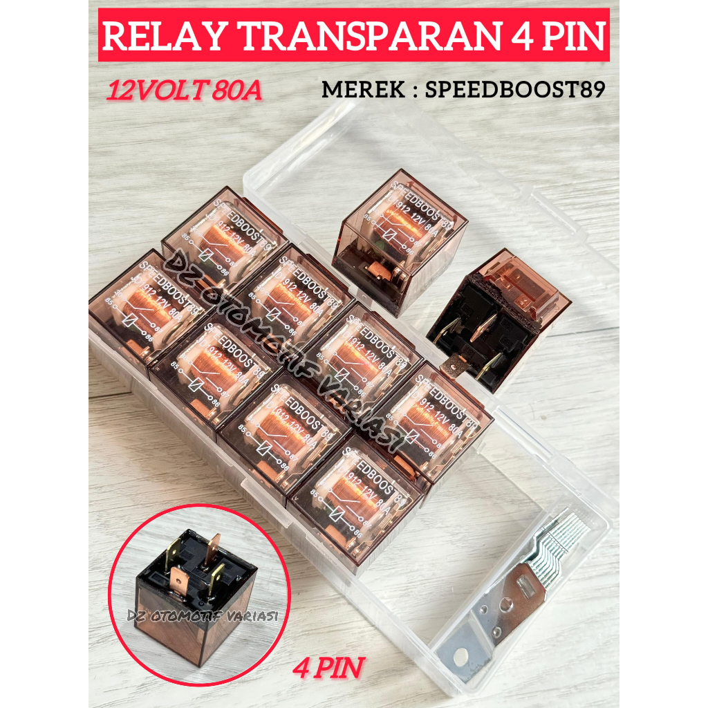 4 PIN & 5 PIN 12 VOLT 80 CAMPERE CLEAR TRANSPARENT HORN RELAY ราคา 1 ชิ้น