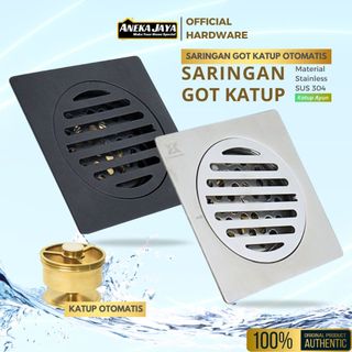 Saringan Got Stainlees Premium Black Hitam Series Katup Kuningan Pembuangan Air Kamar Mandi