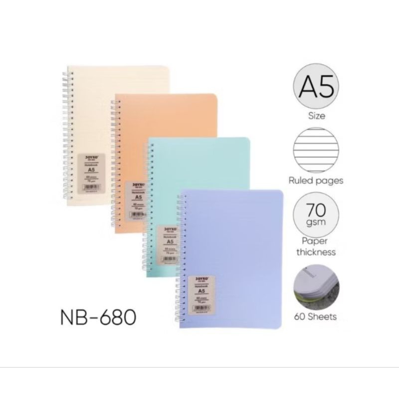 SPIRAL NOTEBOOK JOYKO NB-680 A5 สีพาสเทล
