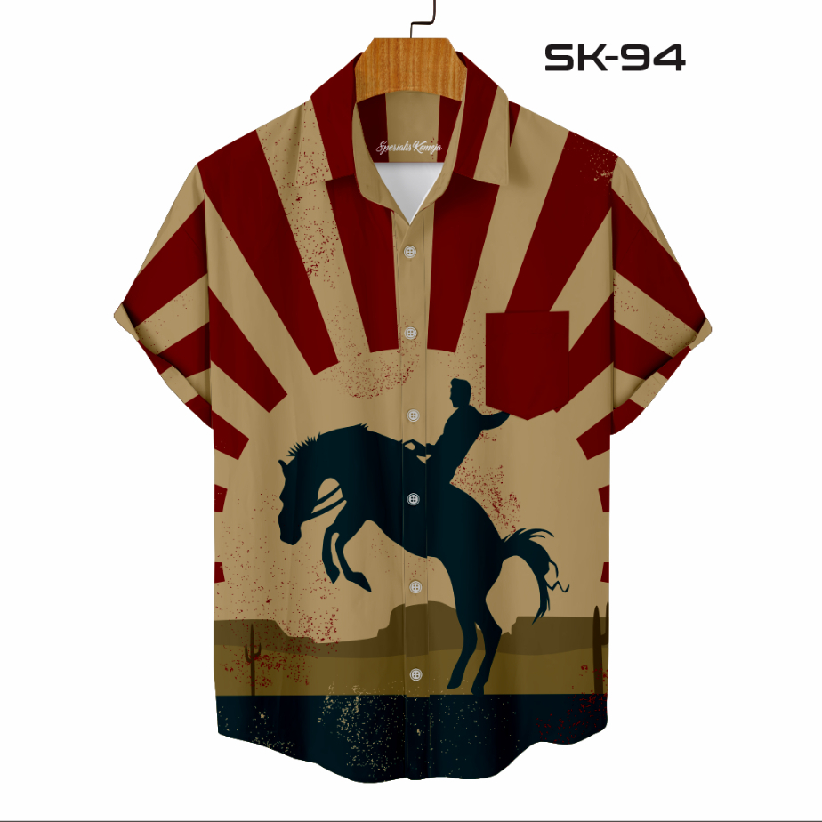 Matahari KEMEJA เสื้อเชิ้ตลําลองสุดเท่ Cowboy & Sun Published Design sk-94