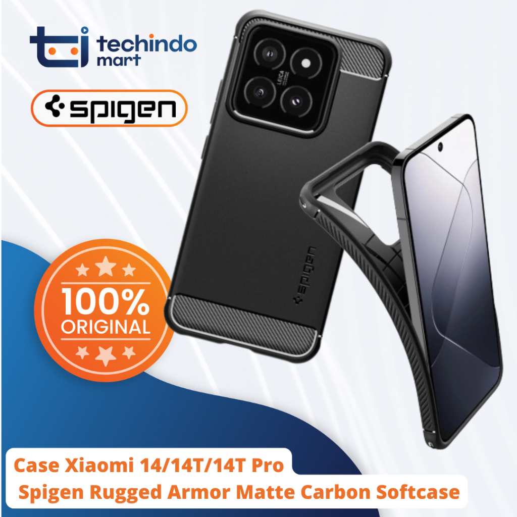 เคส Xiaomi 14 14T Pro Spigen Rugged Armor Matte Carbon Softcase Cover Casing