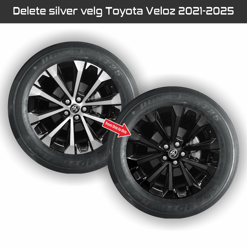 สติ๊กเกอร์ ลบขอบเงิน ใหม่ทั้งหมด toyota veloz 2021-2025 R17 (ราคา 5 ขอบ)