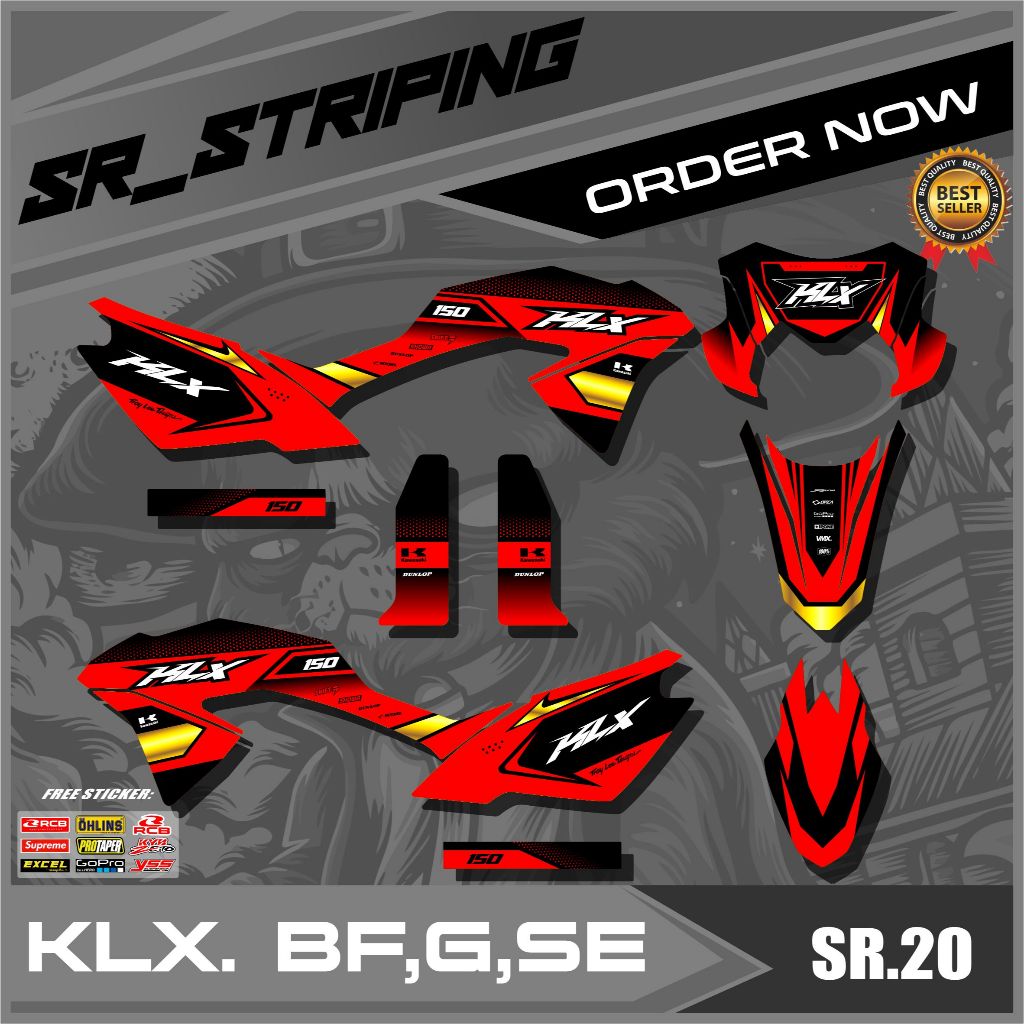KLX BF/G/SE Striping SemiFull Variation - Kawasaki KLX BF/G/SE Motorcycle Variation Stickers Cool Ra