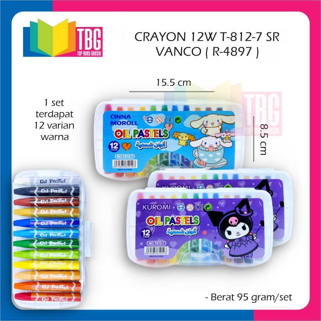 1 ชุด (12 สี) CRAYON 12W T-812-7 SR VANCO / CRAYON / OIL PASTEL 12W (R-4897)