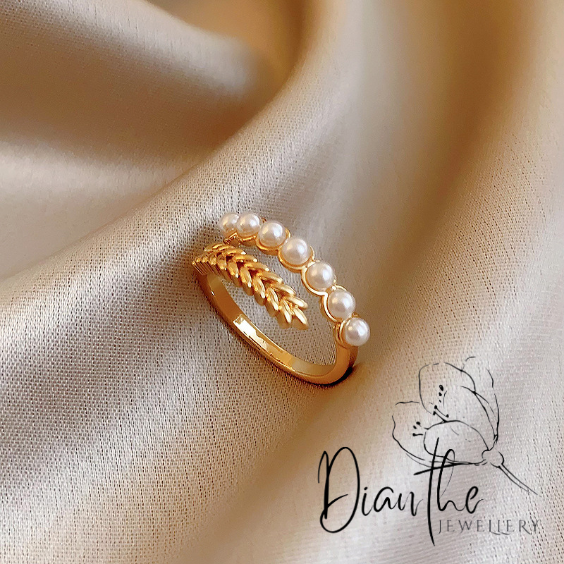 A - Jazmin Ring - แหวนมุกหรูหรา - แหวนปรับได้ - Dianthe Jewellery