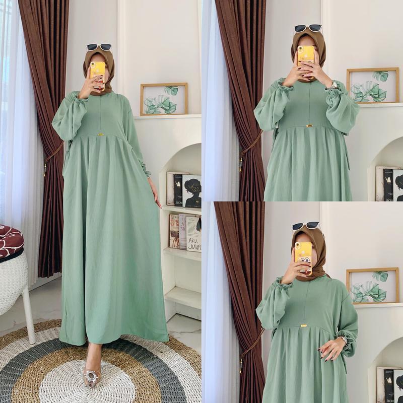 NIKITA DRESS CHIBI CRINGKEL / GAMIS NIKITA CRINKLE ADEM BUSUI PLAIN CRINGKE DRESS
