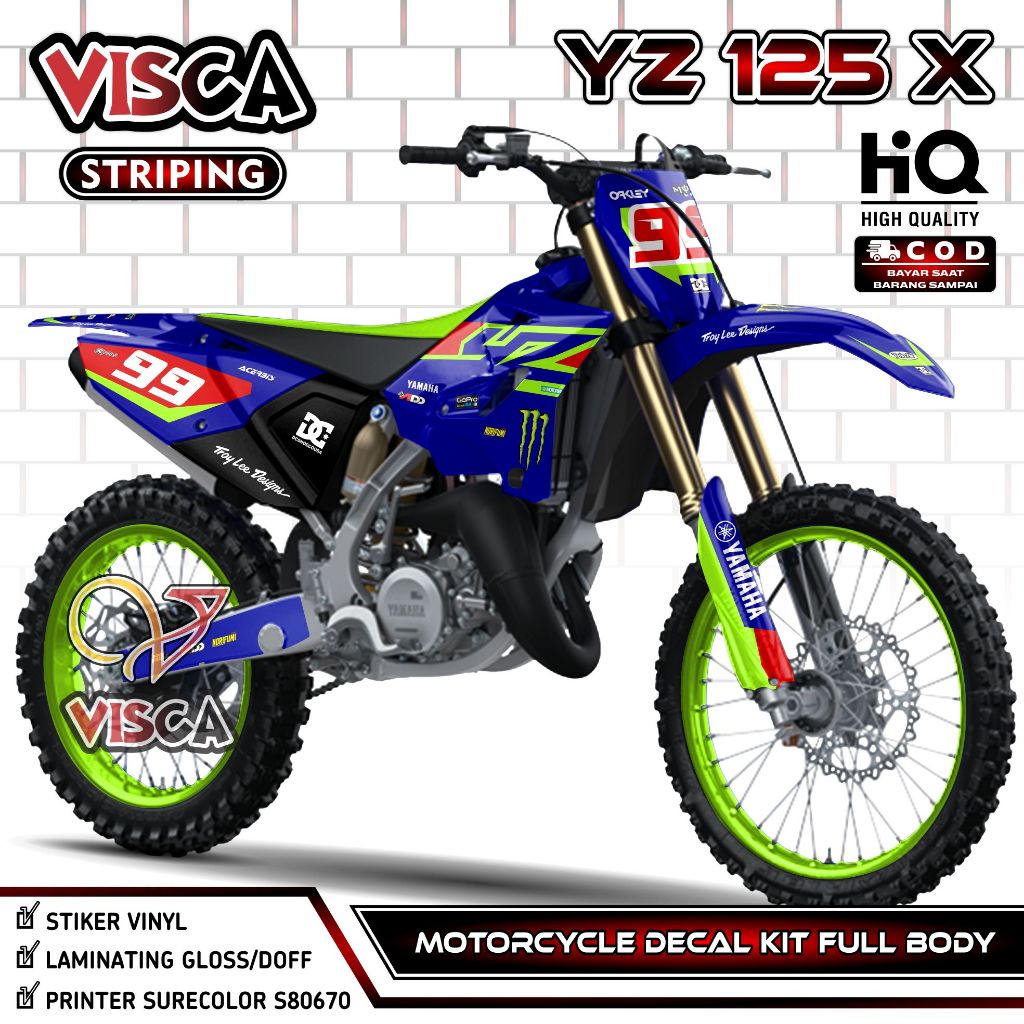 รูปลอก YZ 125 X 2022 Full Body - YZ 125X Fullbody Sticker - YZ 125 2022 Decal - YZ 125X Striping Des