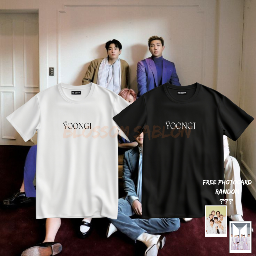 KATUN Yoongi Name T-shirt / 24s Combed Cotton Jungkook Taehyung Seokjin Suga Namjoon Jhope Jimin Arm