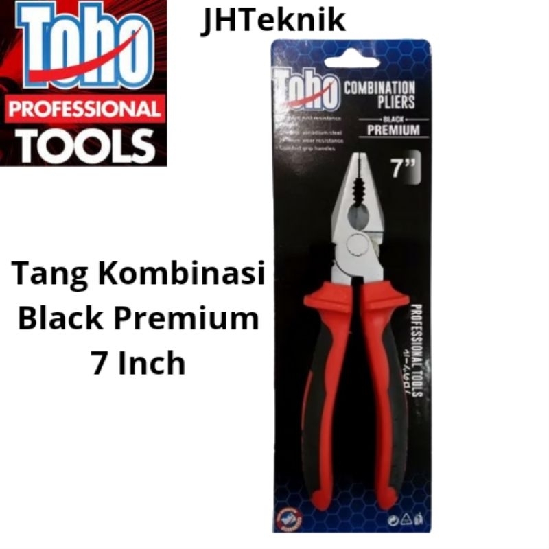 JHTeknik สีดําพรีเมี่ยมคีมผสม 7 "TOHO/สีดํายางพรีเมี่ยมคีมผสม TOHO 7 นิ้ว