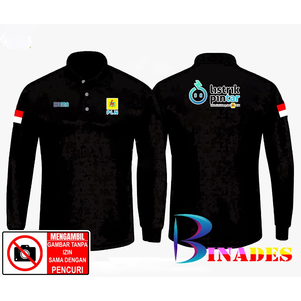 ขายเสื้อยืดคอปกเสื้อโปโล, ชุดทํางาน SMART ELECTRICITY, PLN LOGO - BINADES