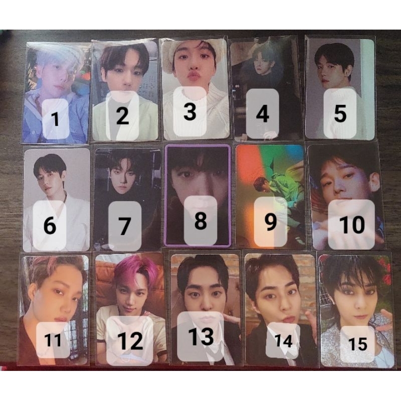 *READ DESCRIPTION!* PC อย่างเป็นทางการ XIUMIN BAEKHYUN KAI CHEN TRADING CARD ALBUM EXIST LONSDALEITE