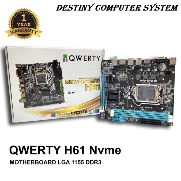 เมนบอร์ด Qwerty / Qwerty เมนบอร์ด PC H61 DDR3 ซ็อกเก็ต 1155 LGA