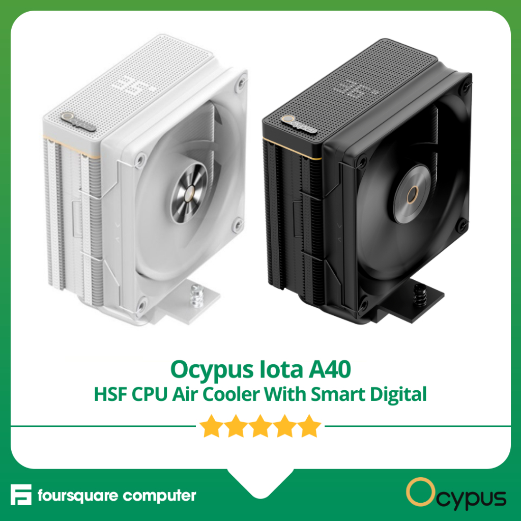 Ocypus Iota A40 Black & White HSF CPU Cooler พร้อม Smart Digital Monitor