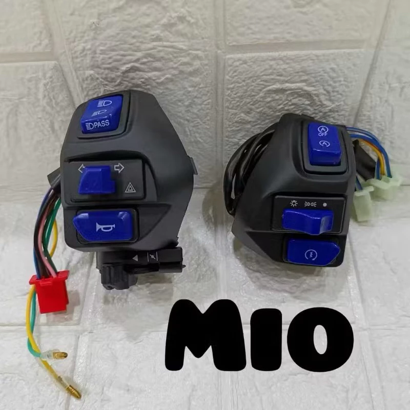 MERAH ชุดสวิทช์ Pnp Mio Aerox ซ้ายขวา Domino Vietnam Complete Engine Plus Hazard Switch Aerox New Aerox Old All Mio Mio J Mio Sporty Mio M3 Etc สวิทช์ Mio เวียดนามสีแดงสีฟ้าและคาร์บอน