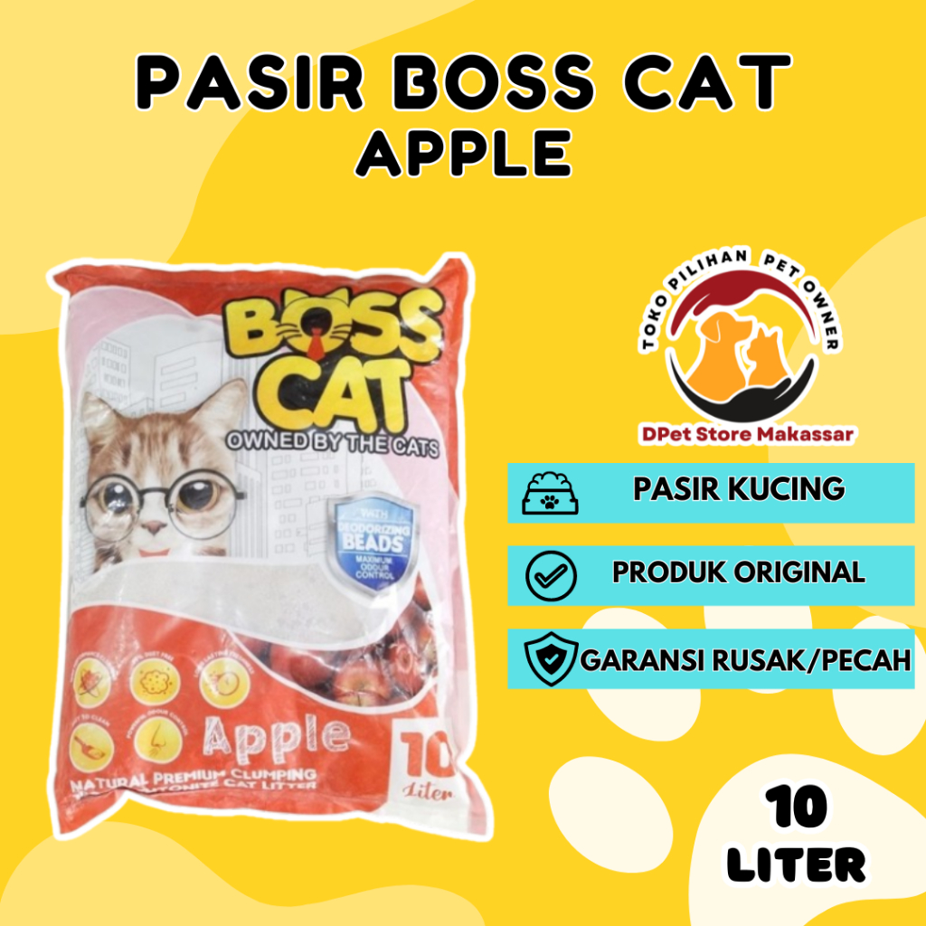 Boss Cat Litter 10 ลิตร ทรายแมว Apple