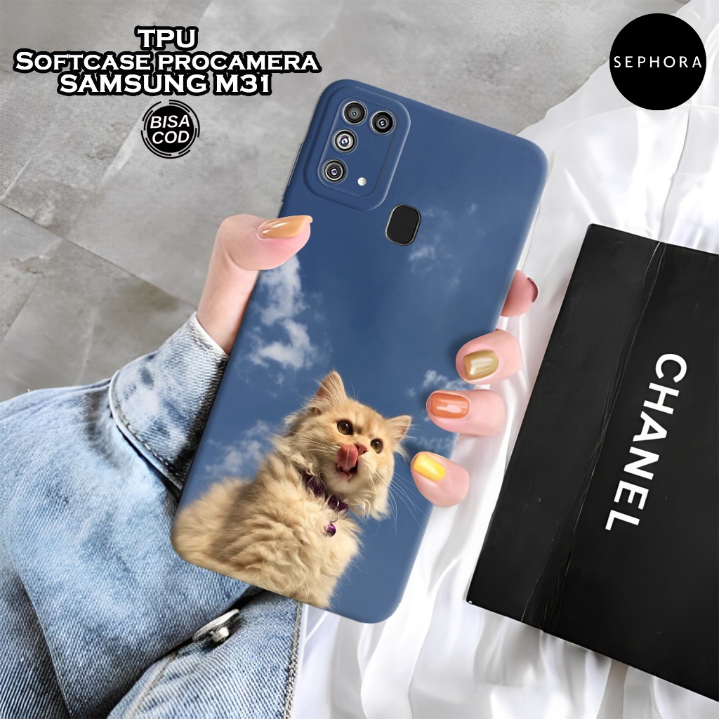HP เคส Samsung M31 ใหม่ล่าสุด - เคสแมวแฟชั่น - Samsung M31 Softcase - เคสกล้อง Pro - เคส Samsung M31