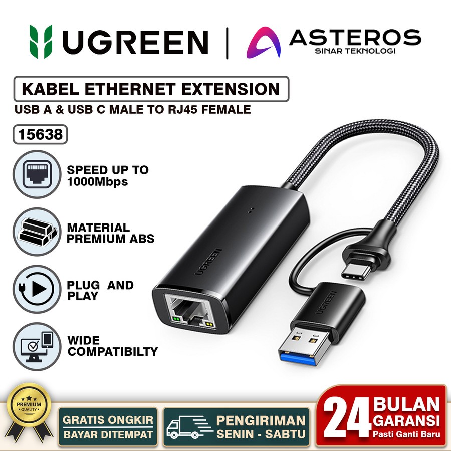 Ugreen อะแดปเตอร์การ์ด Lan Ethernet Usb c/Usb 3.0 ถึง LAN RJ45 - Ugreen 15638 50922 Usb Hub Ethernet