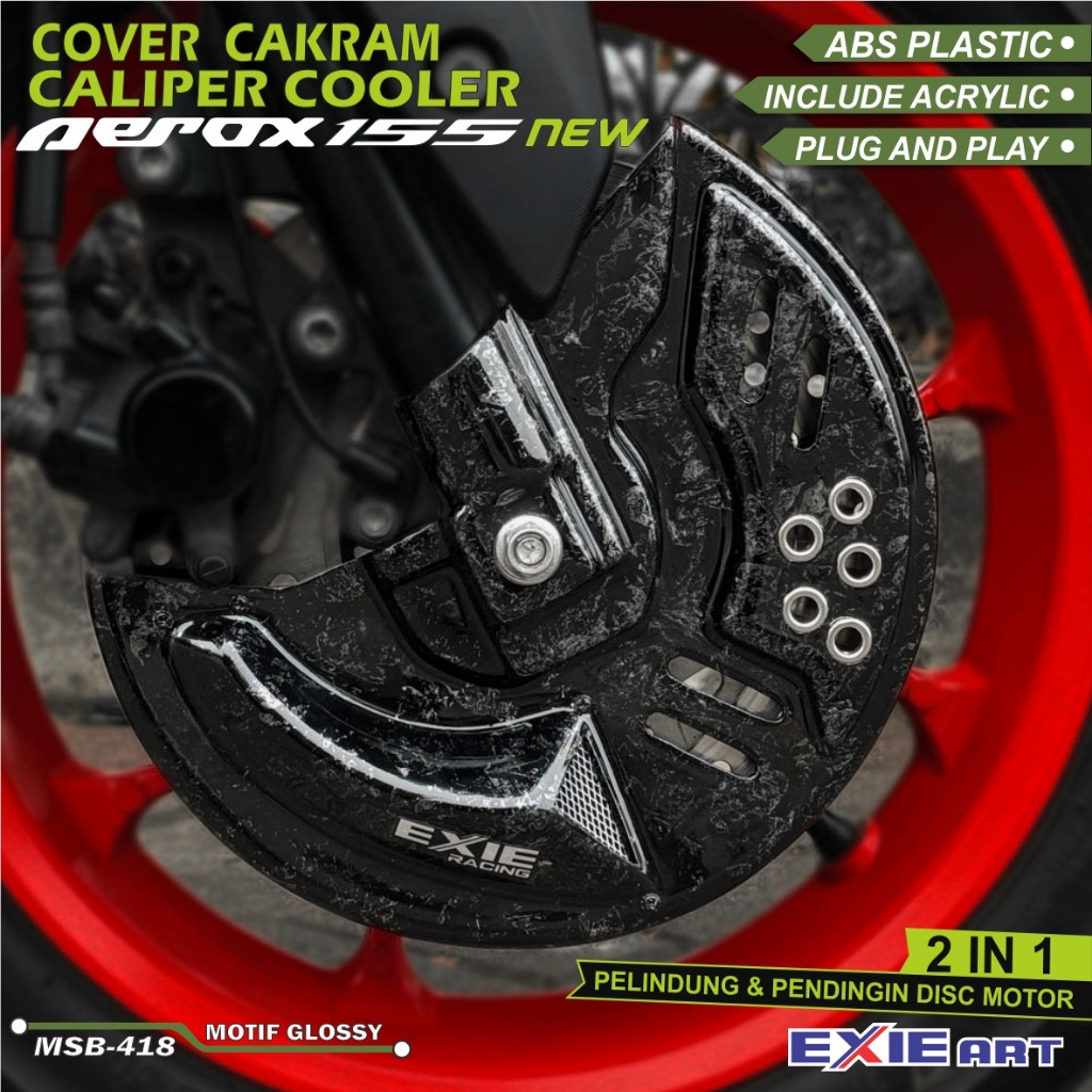 Aerox New Caliper Cooler Airscoop 2 in 1 ฝาครอบแผ่นดิสก์รถจักรยานยนต์ Exie Art