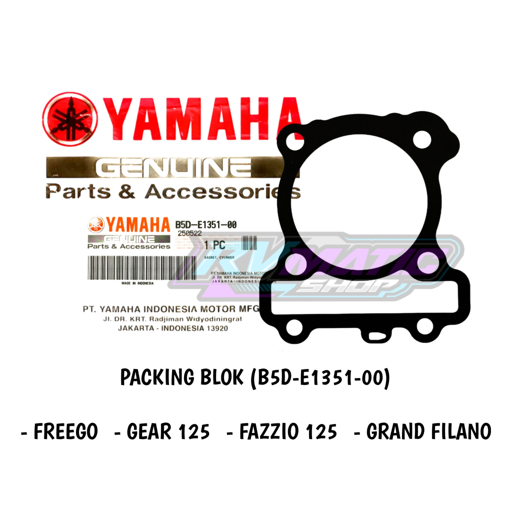 Packing BLOCK FREEGO GEAR 125 FAZIO 125 GRAND FILANO ORIGINAL YAMAHA (B5D-E1351-00)