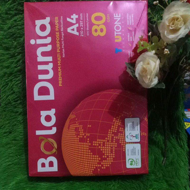 A4 World Ball Paper 80 แกรม ต่อรีม 500 แผ่น