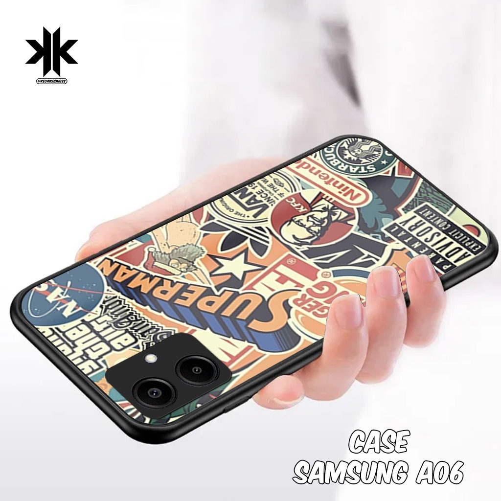 KK09 Softcase Glitter Samsung A06 เคสล่าสุดพรีเมี่ยมตัวป้องกันกล้อง Softcase Glass Kaca Tokokesing88