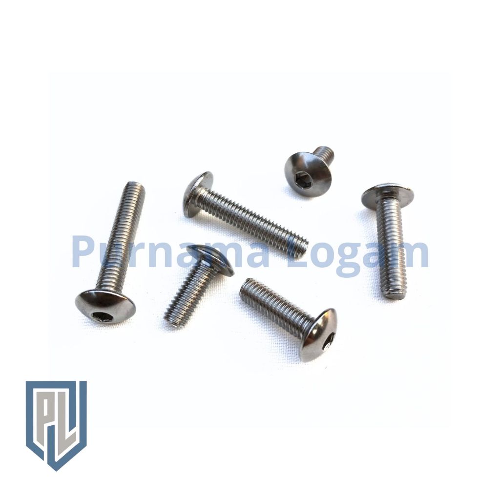 หัวปุ่ม EXTRA WIDE M6x16 สลักเกลียว L สแตนเลส