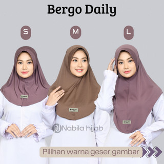 Nabila - Bergo Hamidah Size S M L Hijab Instan Daily Matt Jersey Label By Nabila Hijab