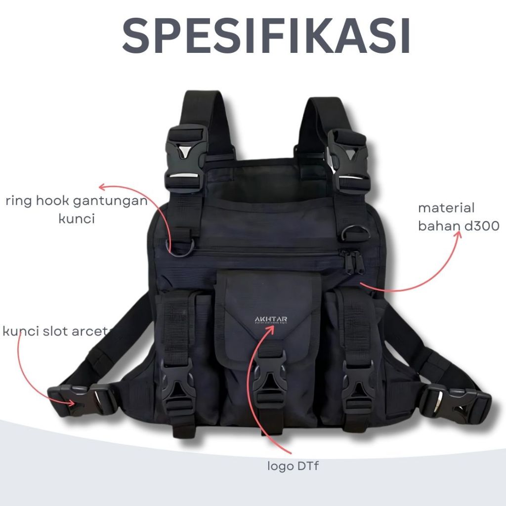 Akhtar Tactical Chest Bag Mens Chest Bag Sling Chest Rig Chest Bag - Slingbag