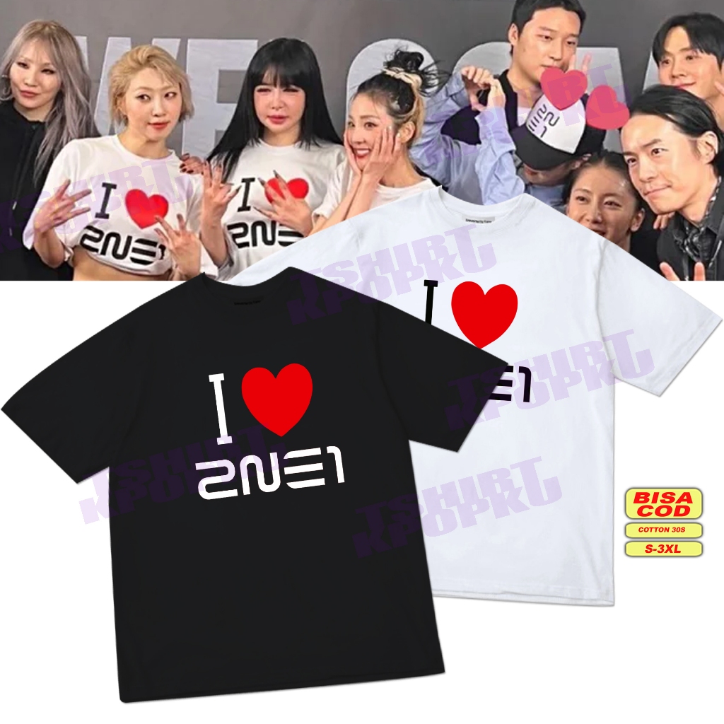 เสื้อยืดเกาหลี kpop 2NE1 ทัวร์ต้อนรับกลับ I LOVE 2NE1
