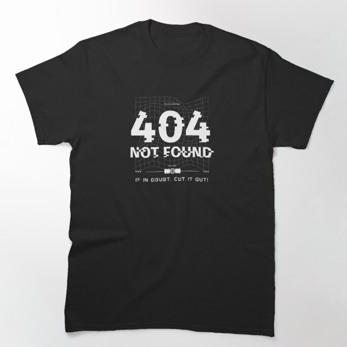 เสื้อยืด 404 Not Found Premium Combad เสื้อยืดแขนสั้นสีดํา เสื้อผ้า