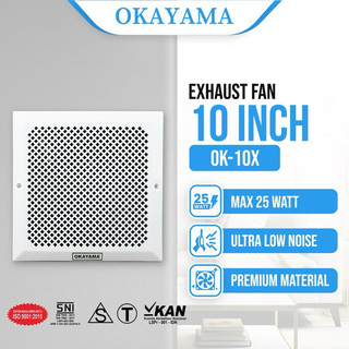 Kipas Angin Exhaust Fan/ Hexos Plafon OKAYAMA 10 IN - OK10X penyedot udara ruangan biar tidak panas