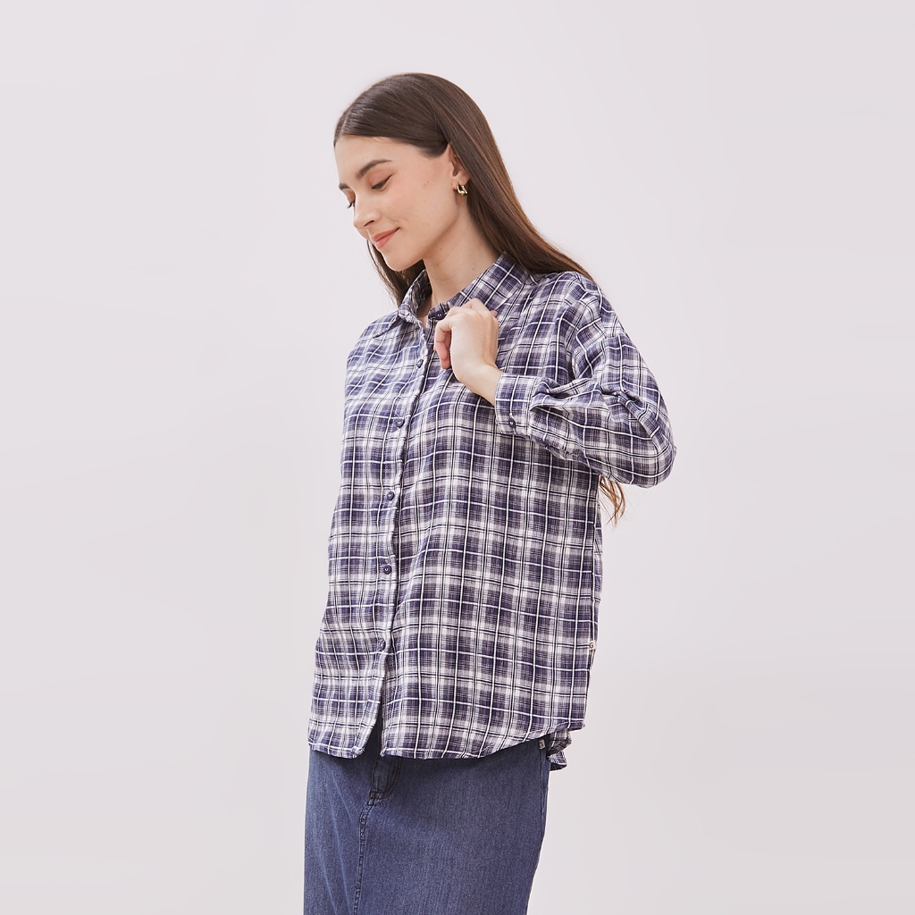 GRAPHIS Basic Navy Check Shirt