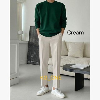 Celana formal pria Slimfit kerja harian Santai Casual Formal Cream Mocca putih Size 27-38