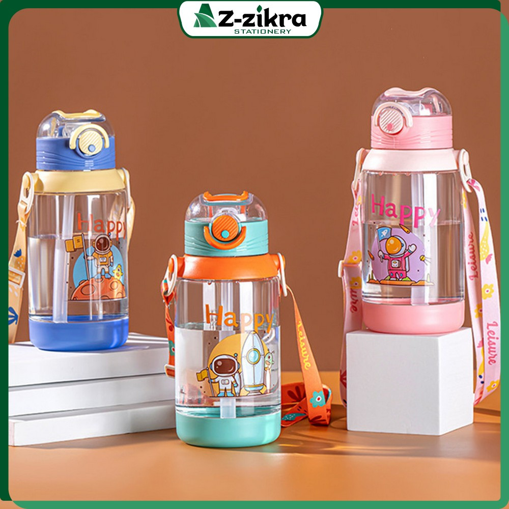 GANTUNGAN 700ML Astronaut Motif BPA FREE ขวดน้ําเด็ก / ขวดน้ําสําหรับเด็กแบบพกพา Unisex พร้อมหลอดและ