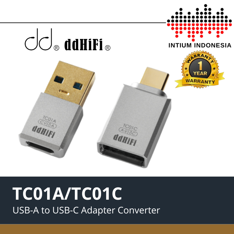 DD ddHiFi TC01A / TC01C ตัวแปลงอะแดปเตอร์ USB-A เป็น USB-C คุณภาพไฮไฟ