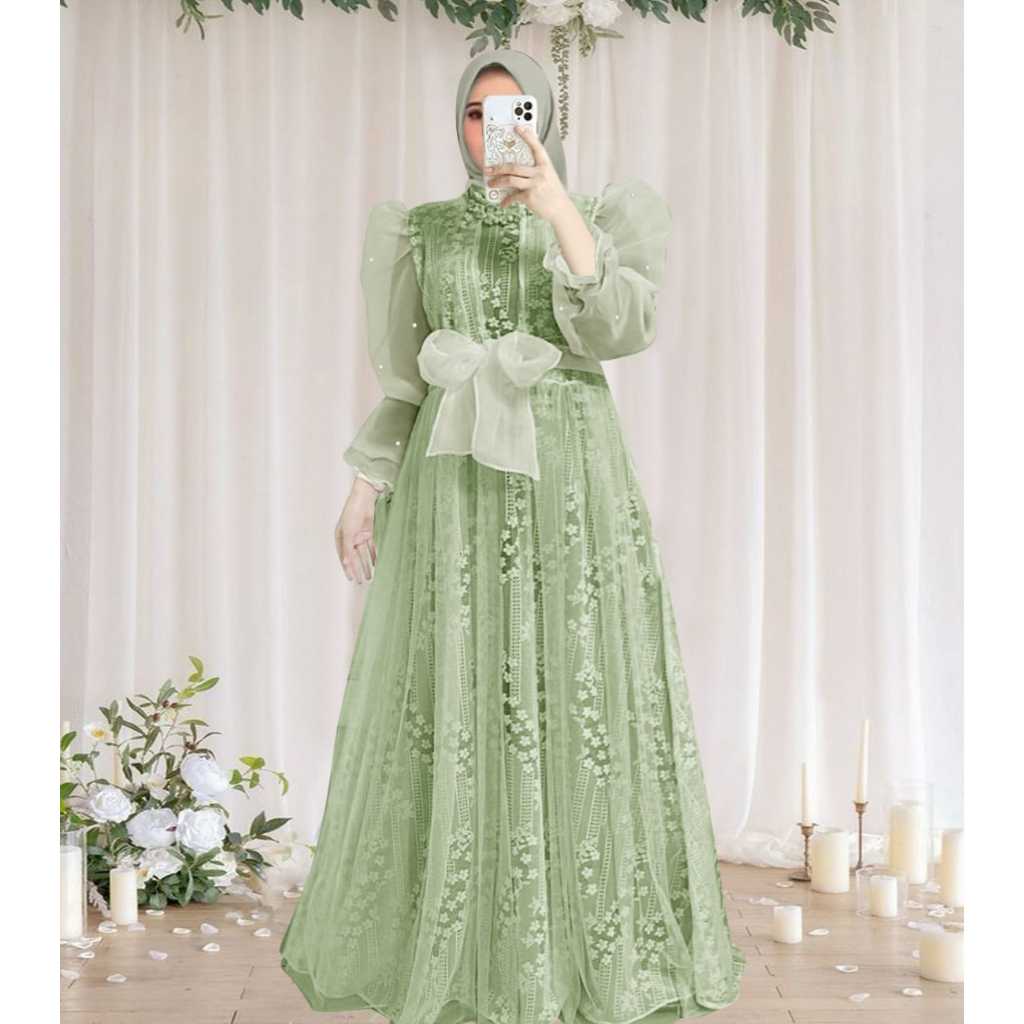 O2 Fashion / Maxi alysa ML XL XXL / เดรสโบรเคดรุ่นใหม่ล่าสุด