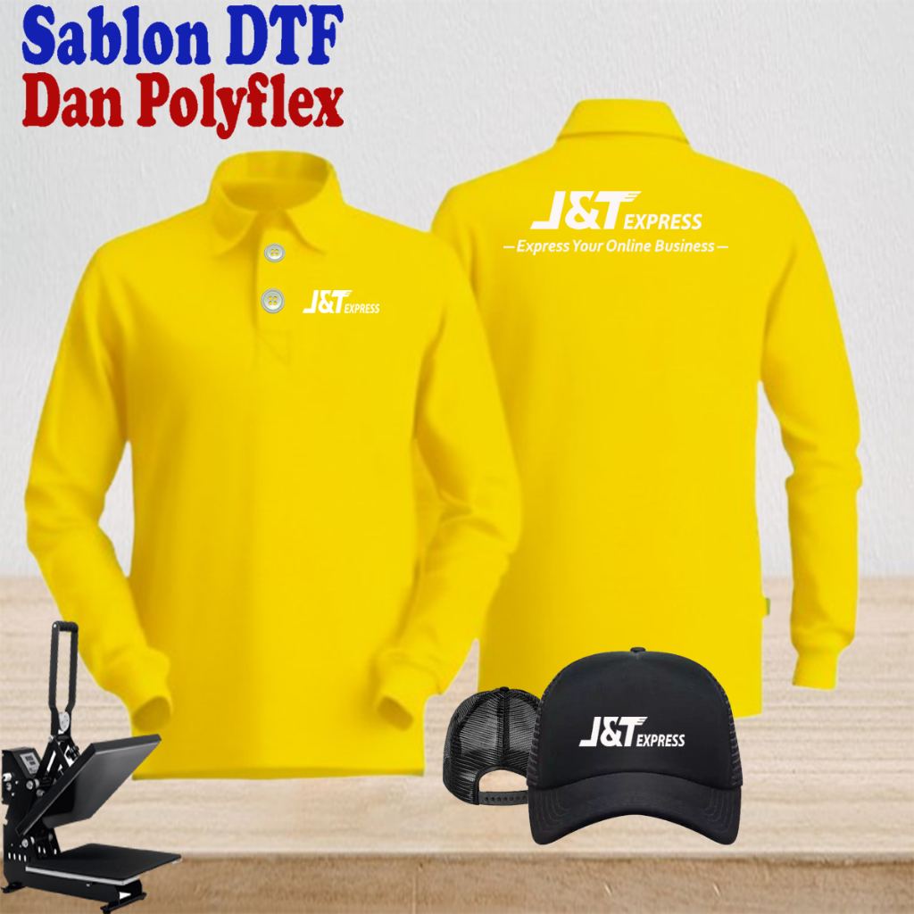Bonus Hat Poloshirt เสื้อยืดสําหรับผู้ใหญ่ผู้ชายและผู้หญิง JNT Express เสื้อแขนยาวคอปก