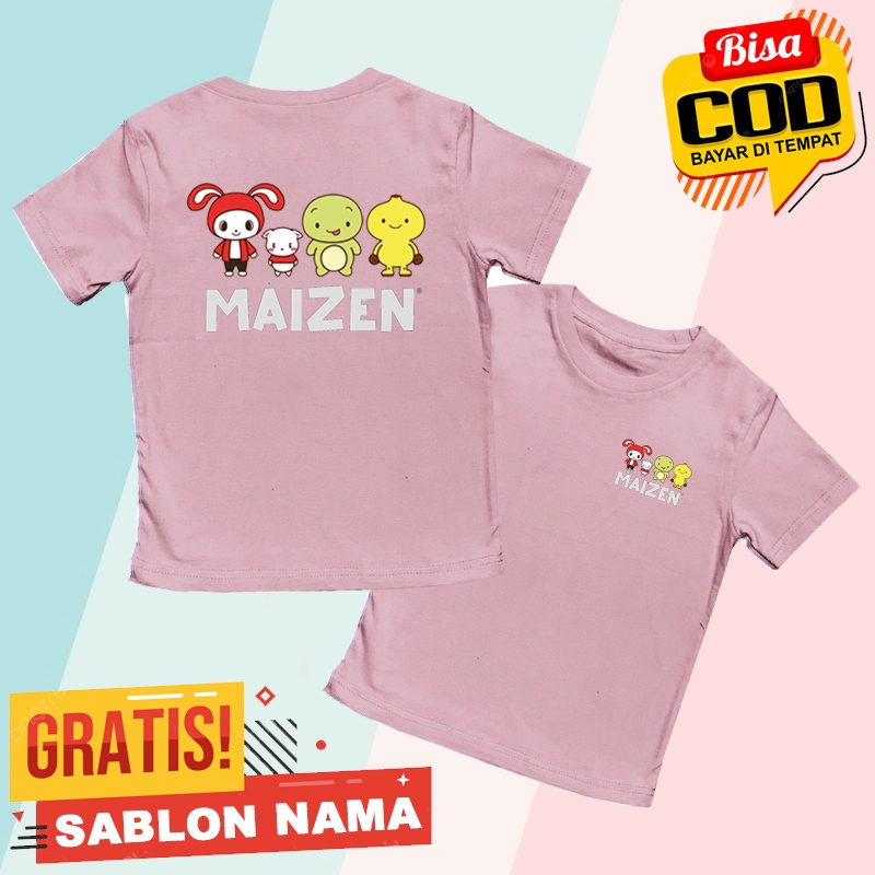 MAIZEN JJ MIKEY MAIZEN FAMILY CHARACTER MOTIF CHILDRENS เสื้อยืดด้านหลังด้านหน้า