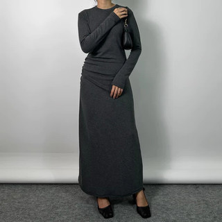 (READY STOCK) DRESS RIB KNIT SLIM FIT - DRESS BODYCON RAJUT - BASIC DRESS KNIT RIB KEKINIAN