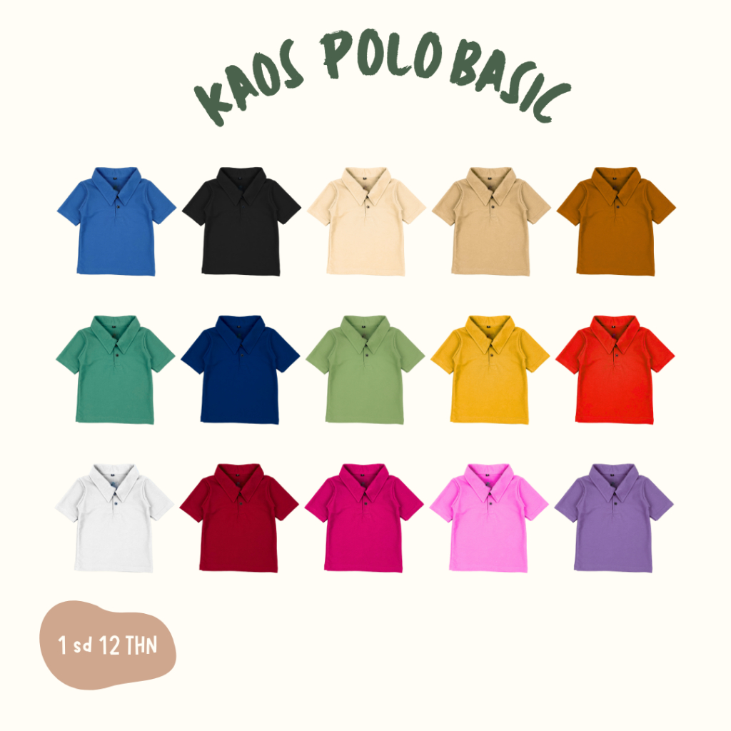 POLO BASIC TEES สําหรับ CHILDREN AGED 1-12 ปี