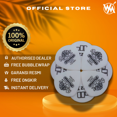 JIM DUNLOP TORTEX WHITE JAZZ GUITAR PICKS 478P 1.0MM / ปิ๊ก GUITAR (12 ชิ้น)